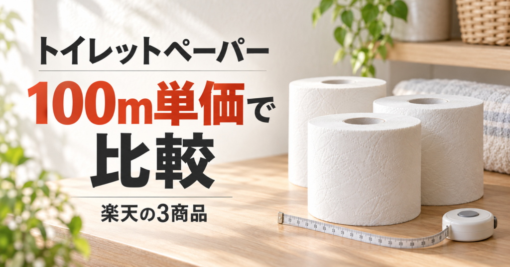 楽天のシングルトイレットペーパー3品を100m単価で比較