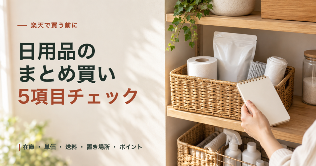 楽天の日用品まとめ買い、セット購入前の5項目チェック