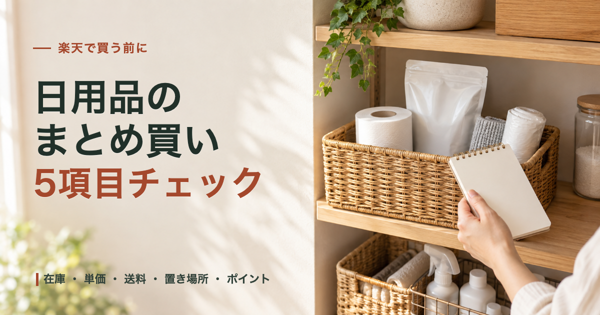 楽天の日用品まとめ買い、セット購入前の5項目チェック